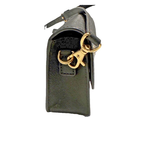 Tory Burch Emerson Saffiano Mini Crossbody Purse Belt Bag Clutch Black Logo - Picture 7 of 11